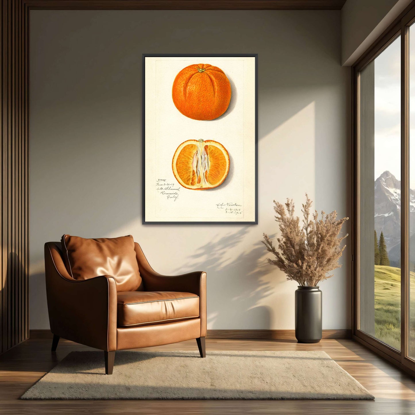 Orange fruit watercolor painting by Amanda Almira Newton