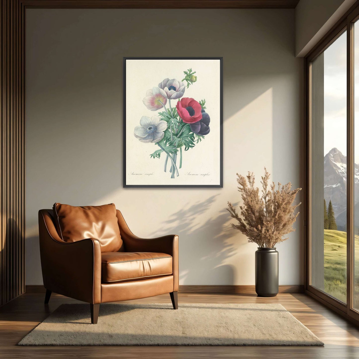 Anemone flowers botanical art by Pierre Joseph Redouté