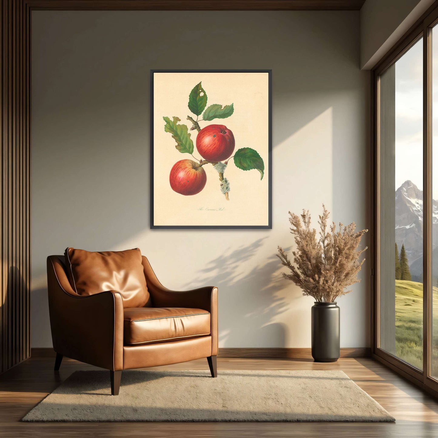 Two red apples on a branch by Thomas Andrew Knight