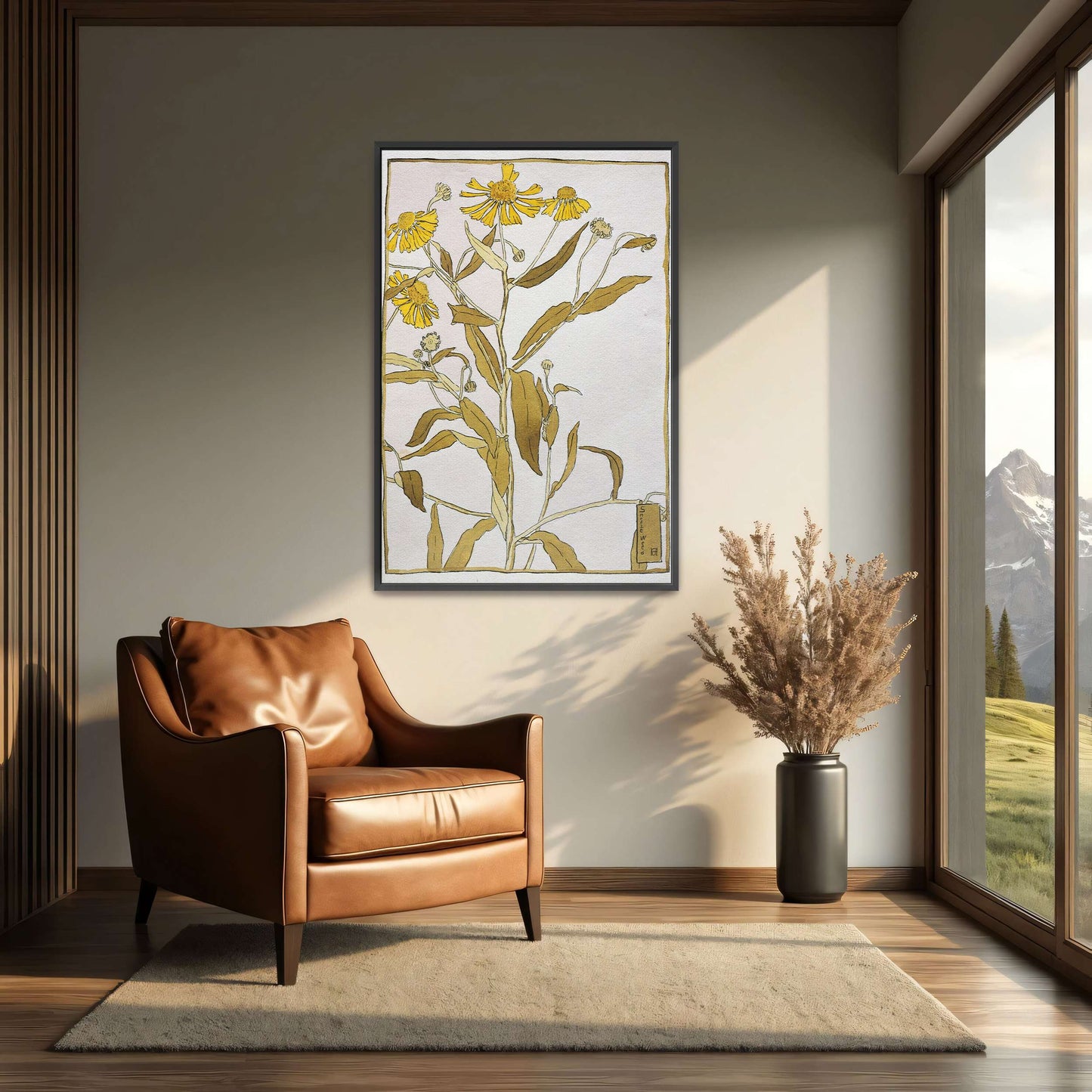 Yellow flowers botanical drawing by Hannah Borger Overbeck