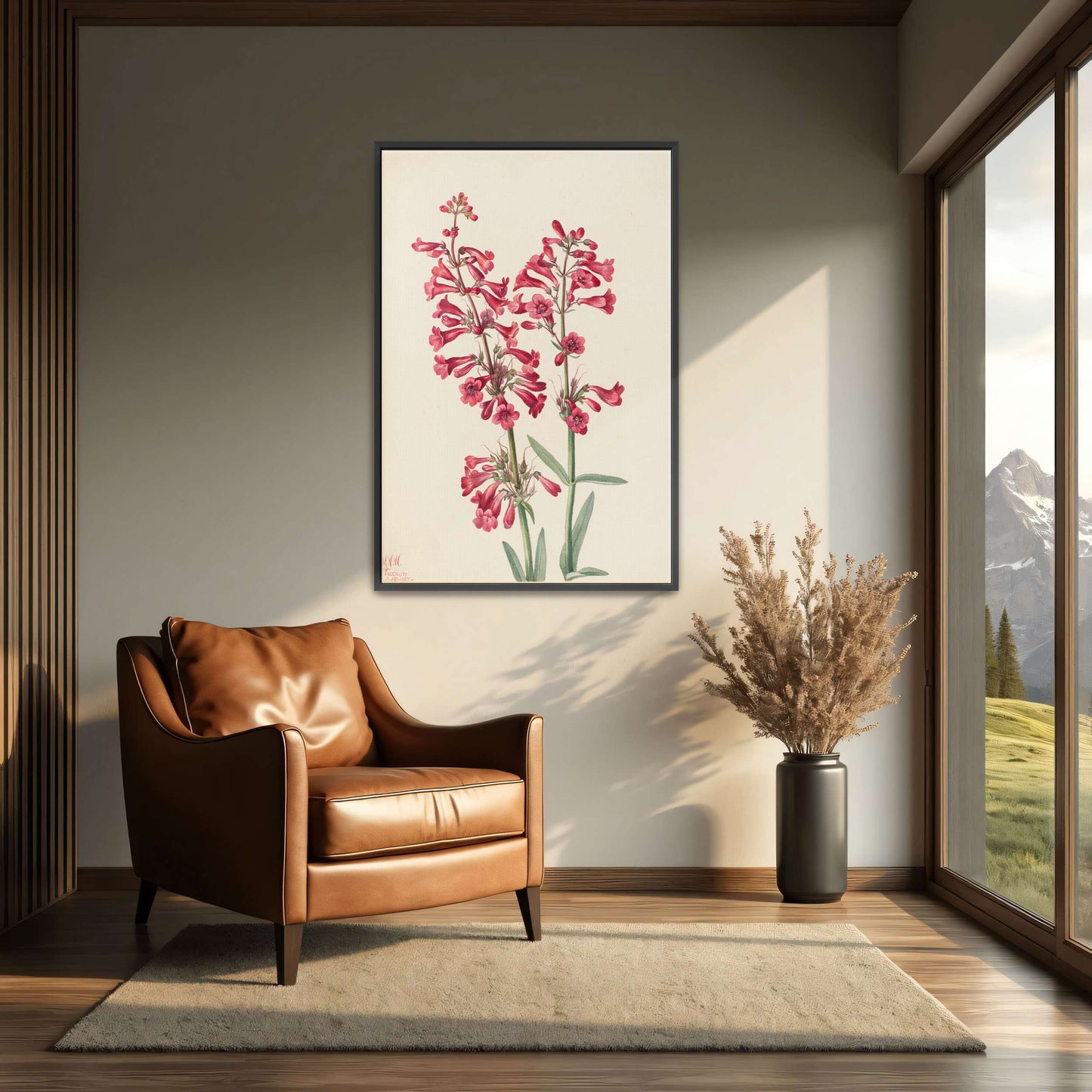 Pink wildflowers botanical art by Mary Vaux Walcott