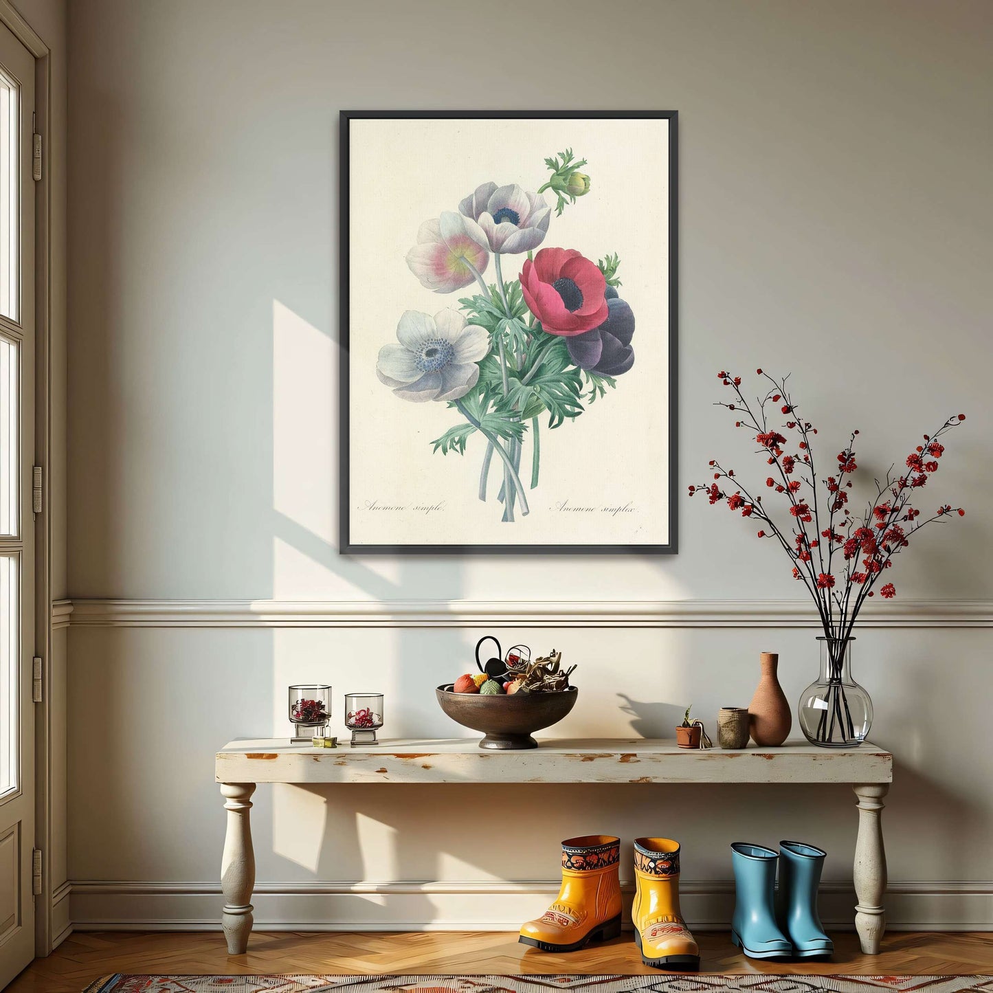 Anemone flowers botanical art by Pierre Joseph Redouté