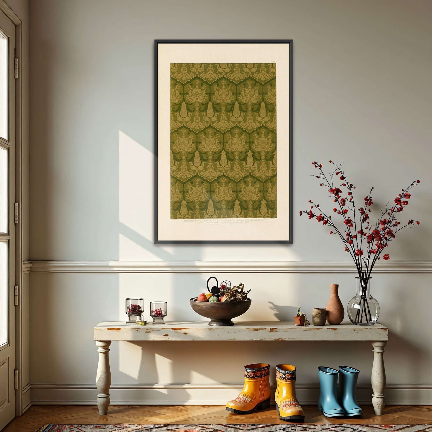 Green and gold floral pattern by Sydney Vacher