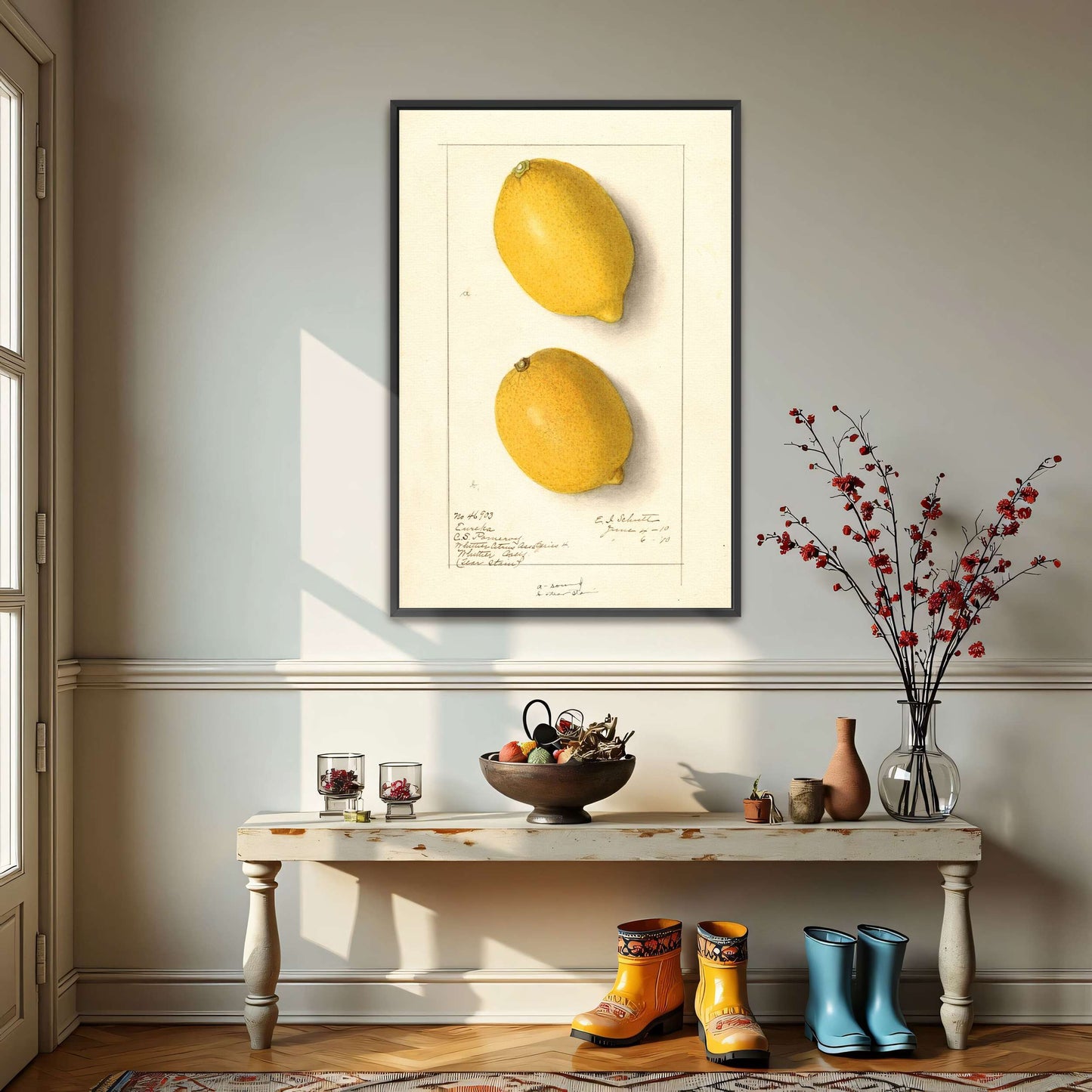 Two Lemons, Botanical Illustration by Ellen Isham Schutt