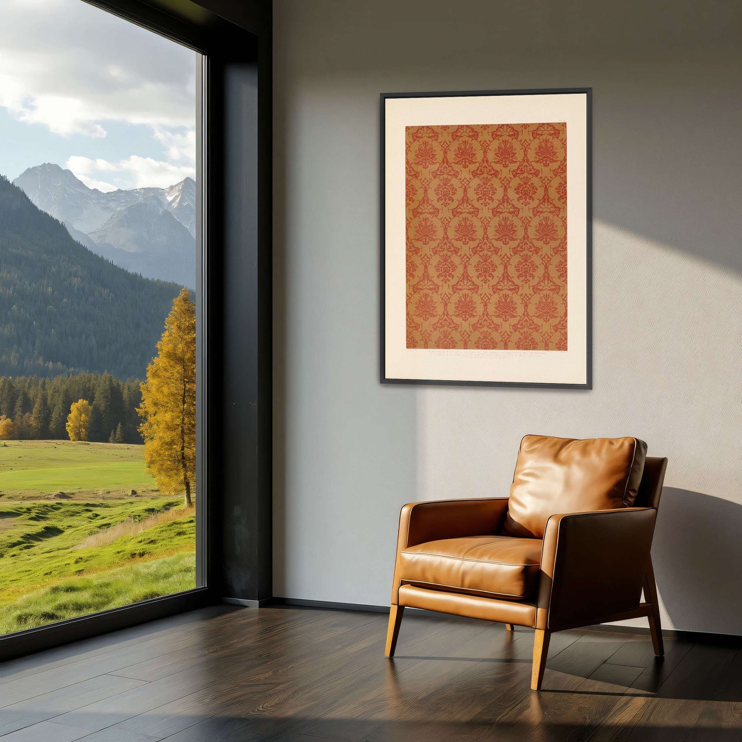 Red and Gold Floral Pattern by Sydney Vacher