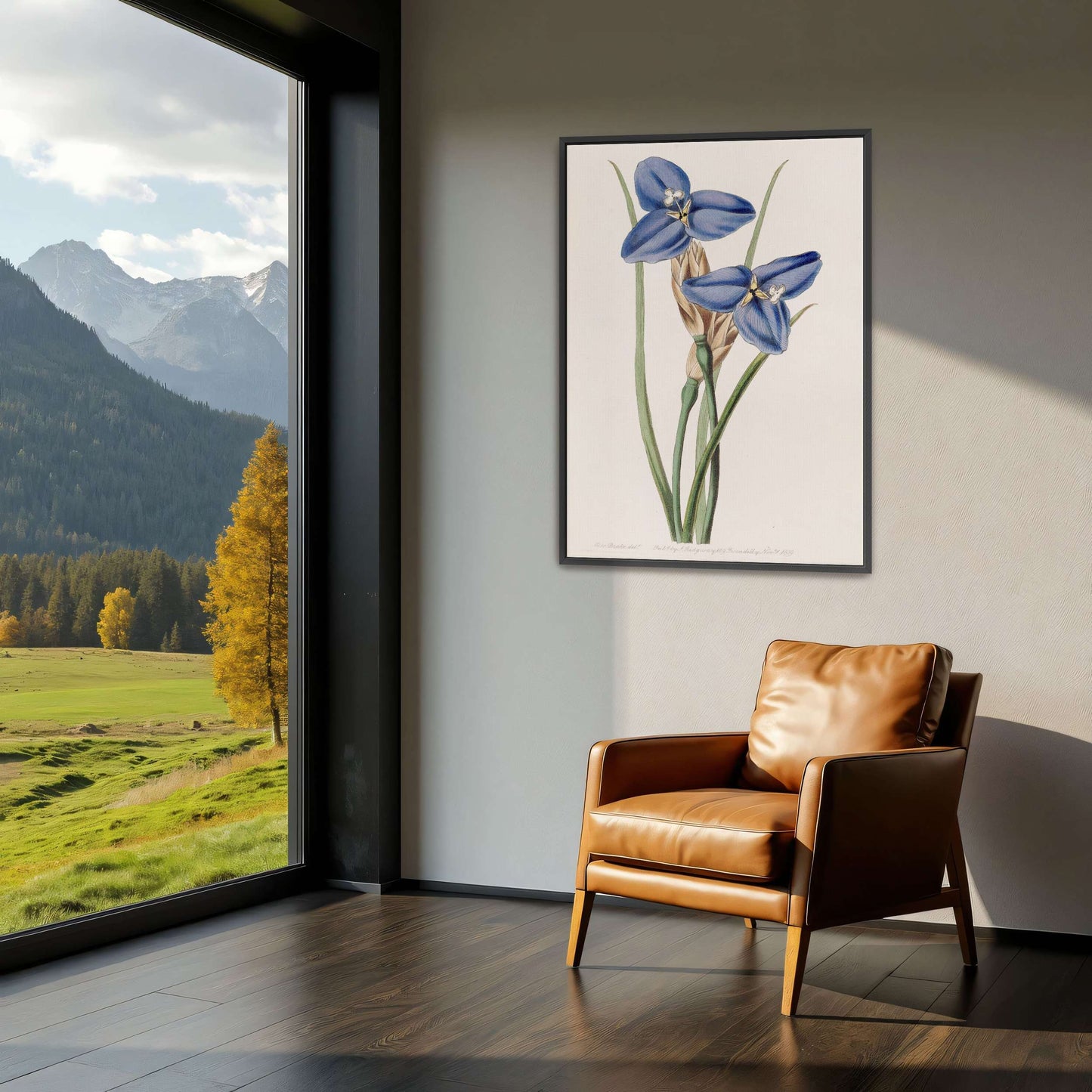 Blue flowers botanical illustration by Sydenham Edwards