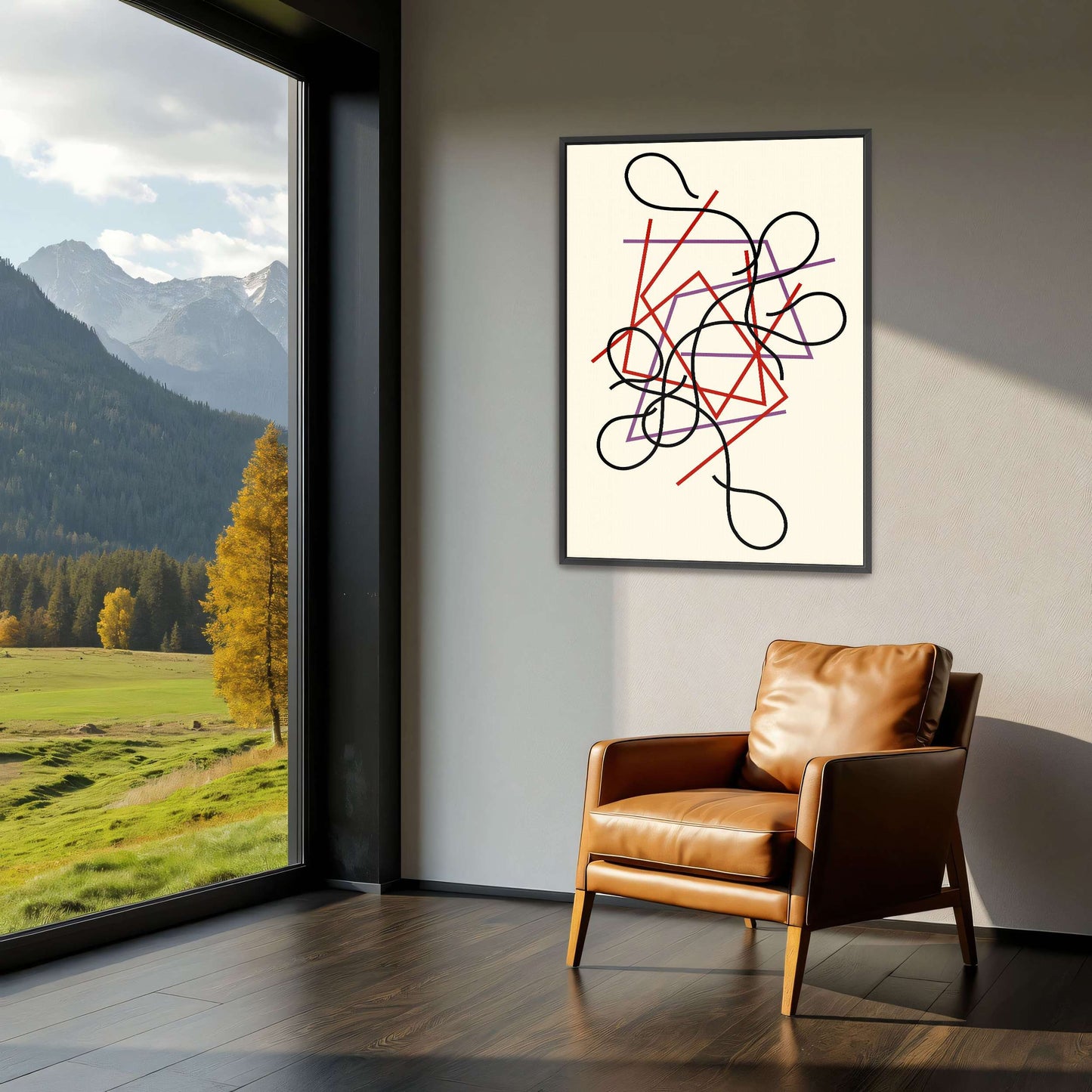 Abstract art with lines and shapes by Myriam Thyes