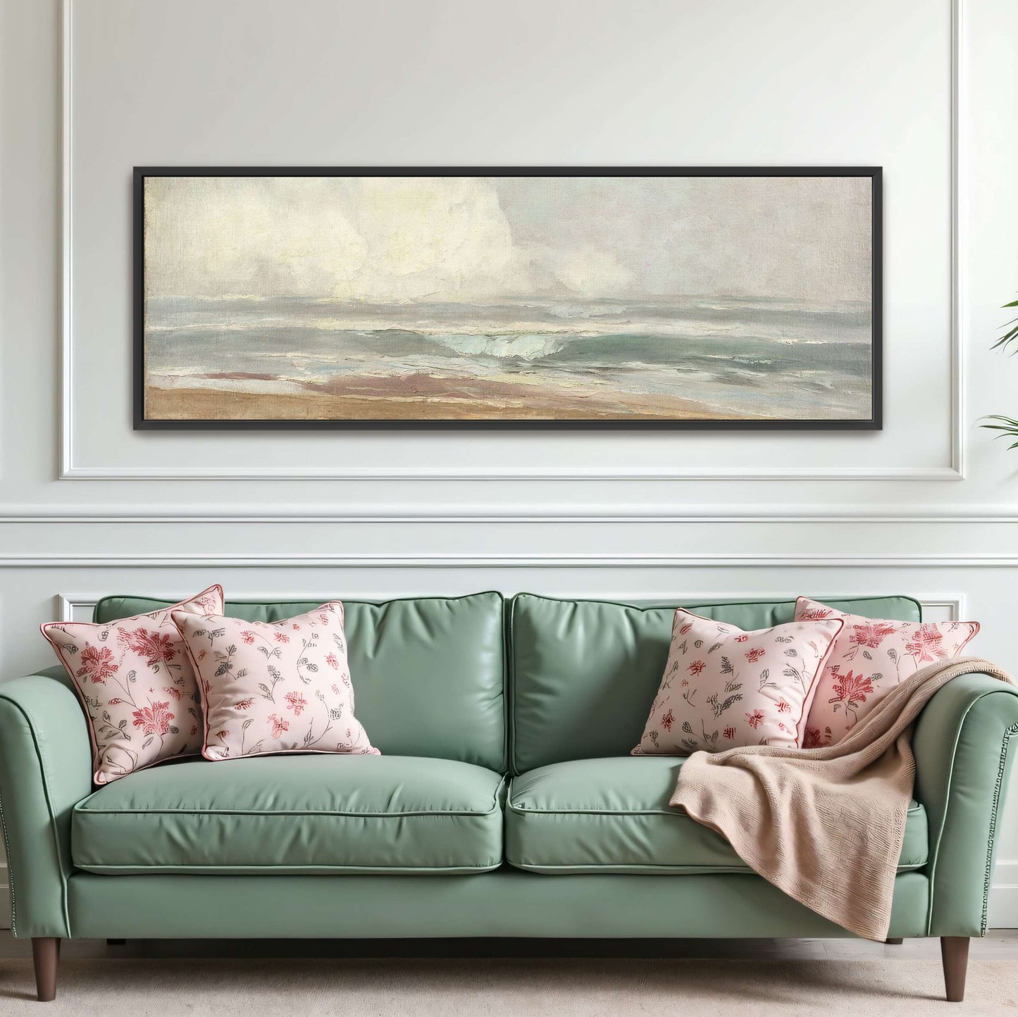 Seascape with a sandy beach by Karl Hagemeister