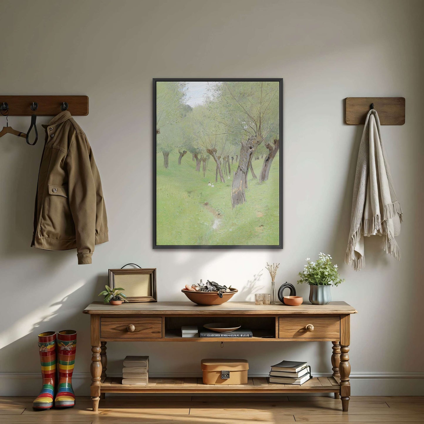 Willow trees by a stream by Eugen Jettel