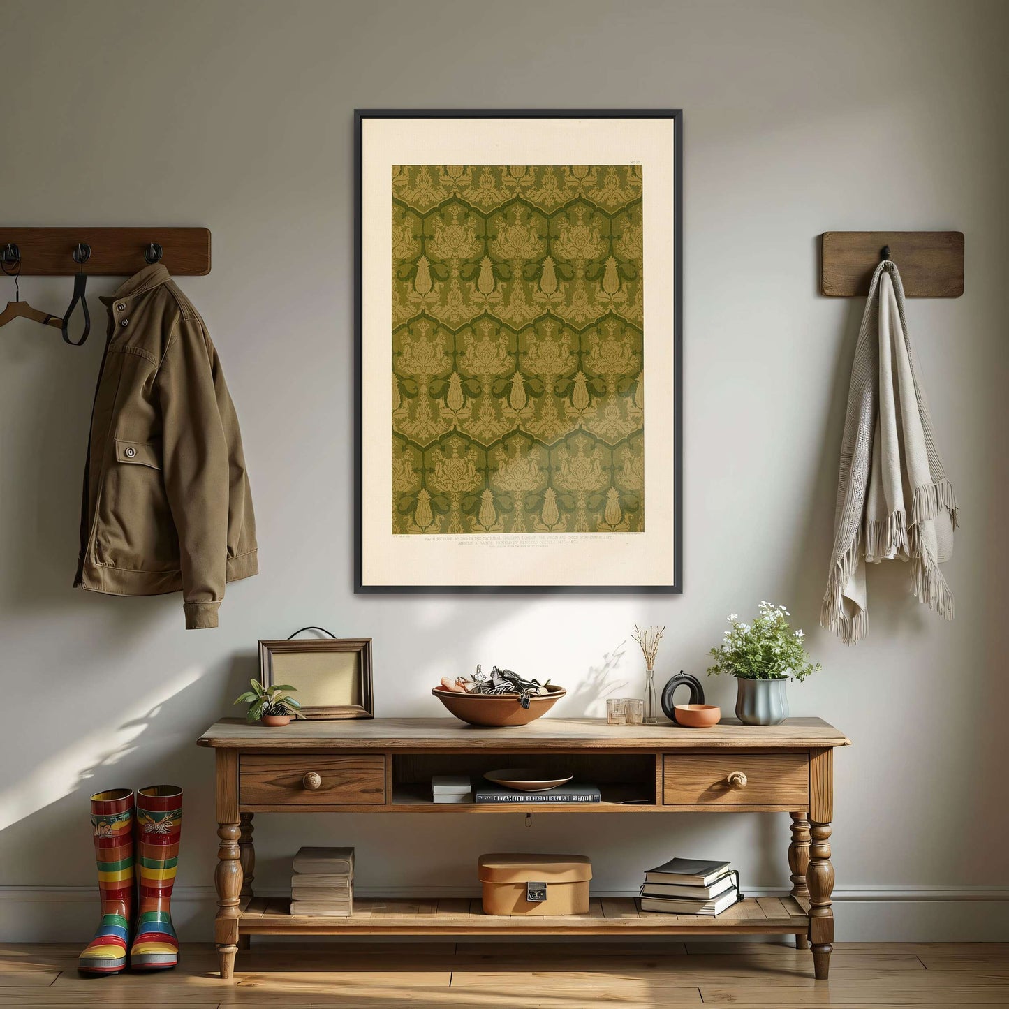 Green and gold floral pattern by Sydney Vacher