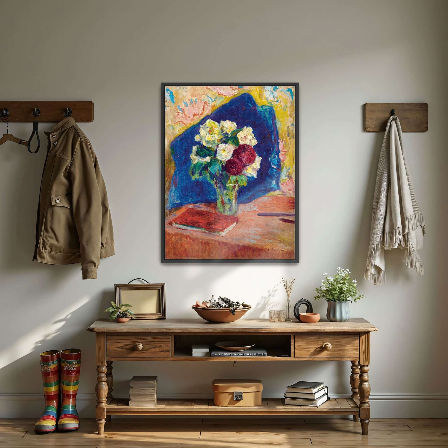 Still life with flowers, book, and vase by Édouard Vuillard