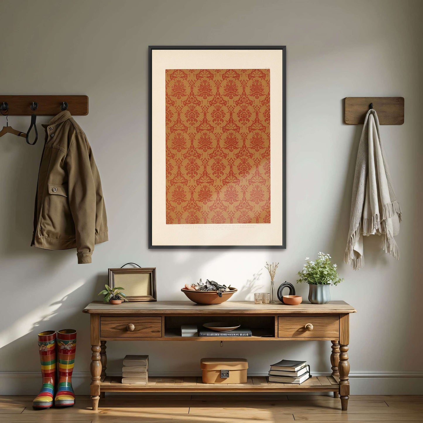 Red and Gold Floral Pattern by Sydney Vacher