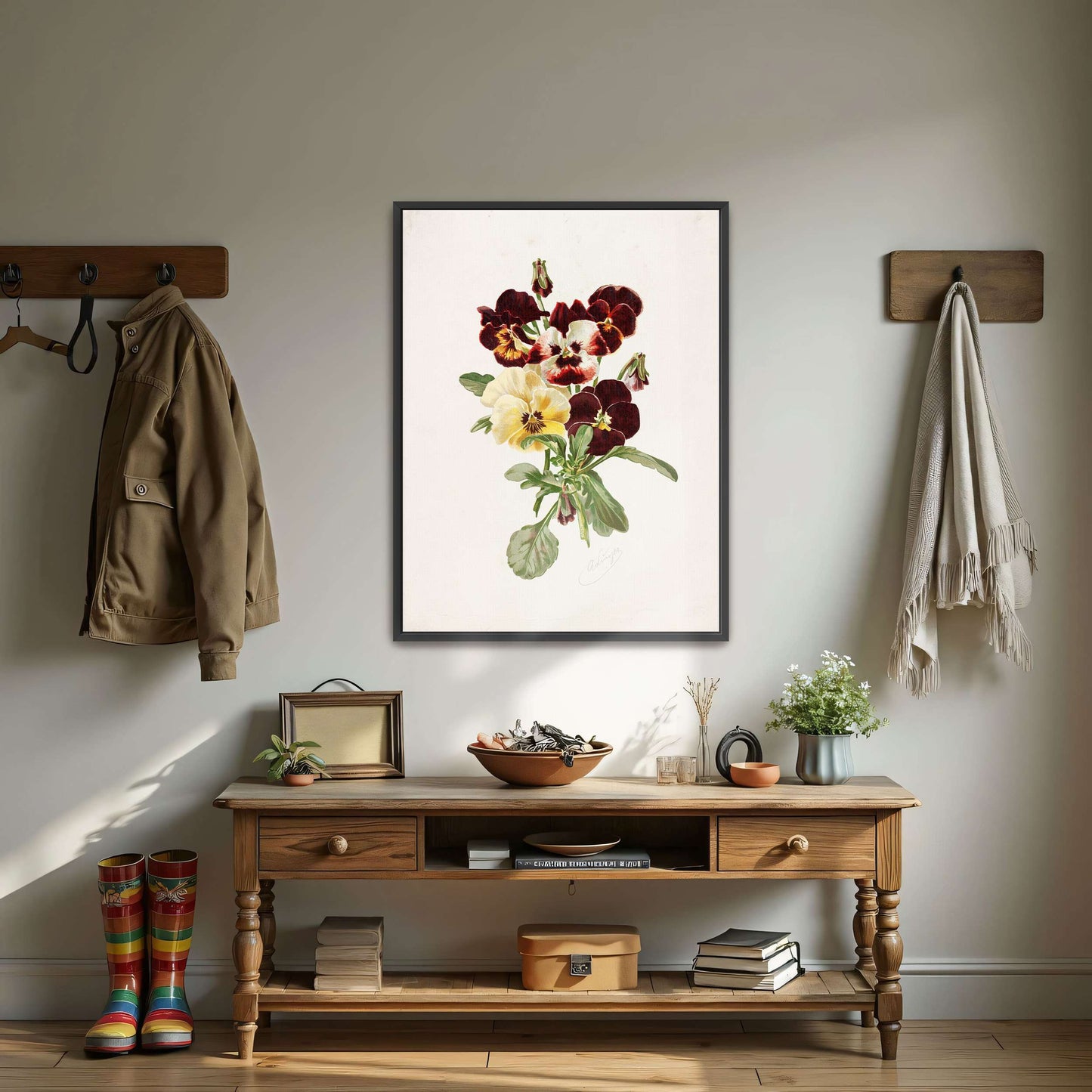 Dark and Light Pansies Bouquet by Alois Lunzer
