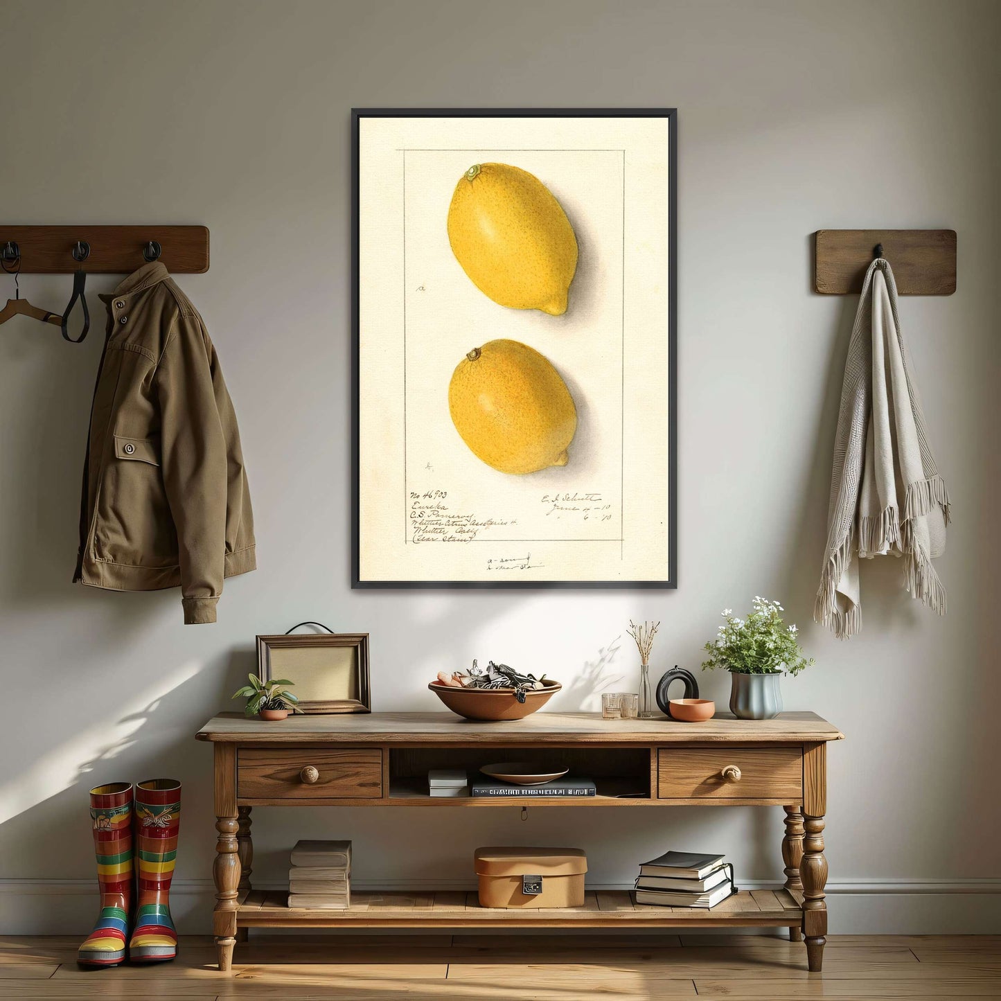 Two Lemons, Botanical Illustration by Ellen Isham Schutt