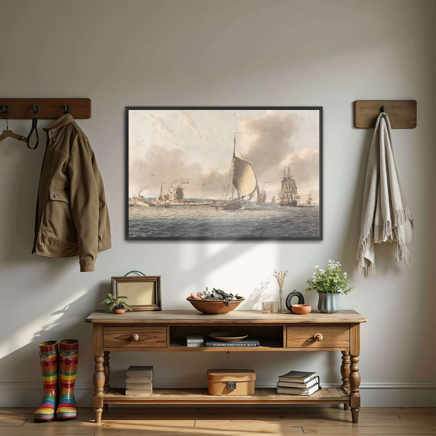 Sailing Ships Off A Coastal Fortress By John Cleveley The Younger