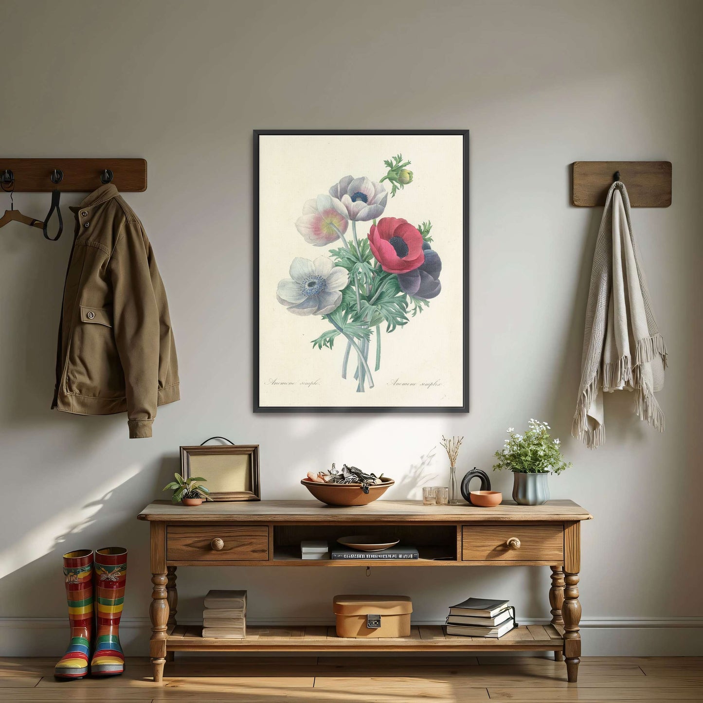 Anemone flowers botanical art by Pierre Joseph Redouté
