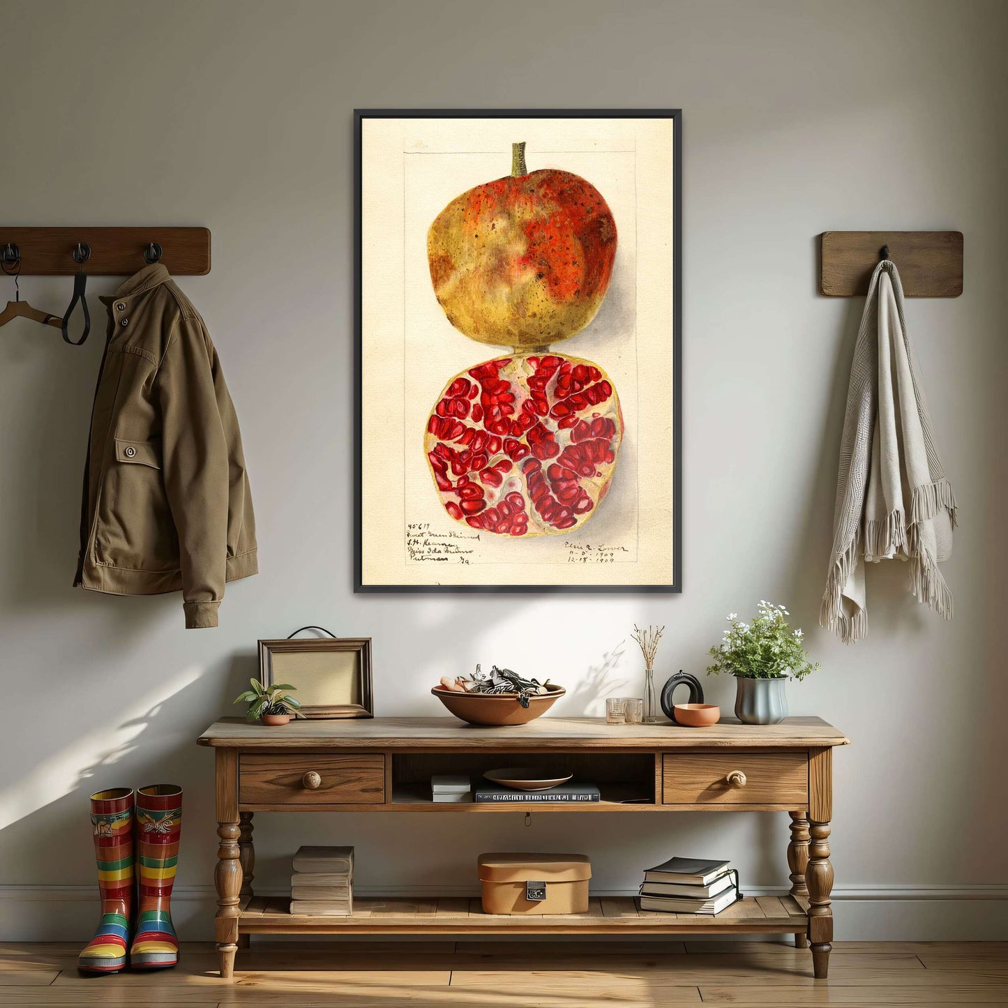 Pomegranate watercolor painting by Elsie E. Lower