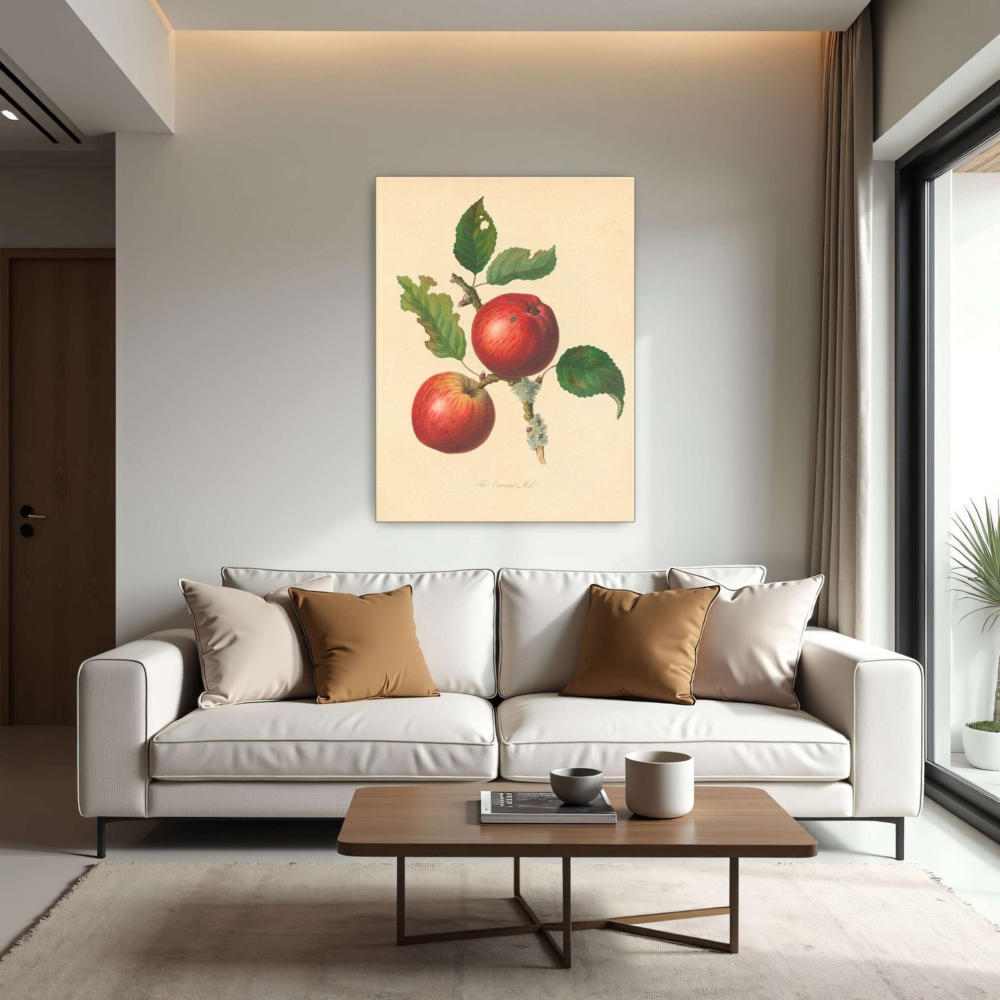 Two red apples on a branch by Thomas Andrew Knight