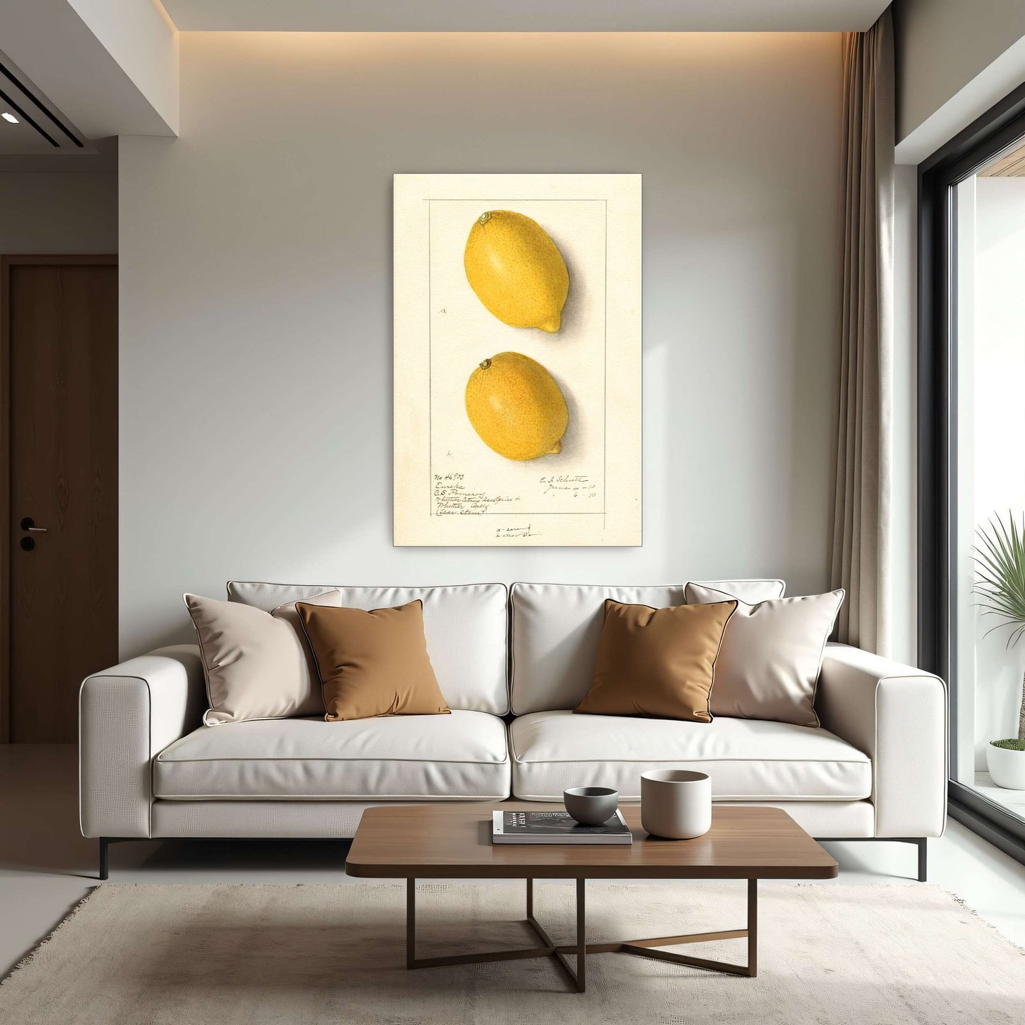 Two Lemons, Botanical Illustration by Ellen Isham Schutt