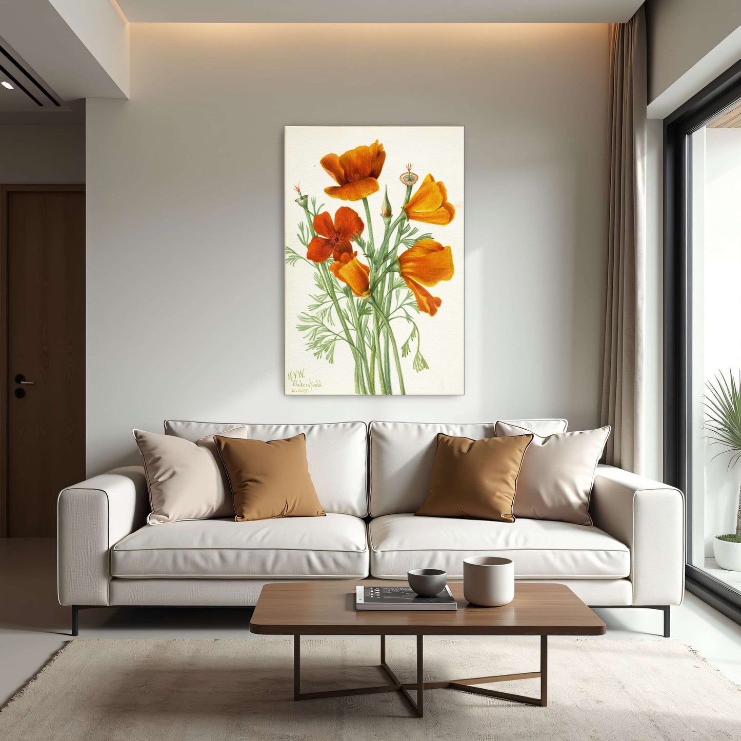 Orange California poppies bouquet by Mary Vaux Walcott