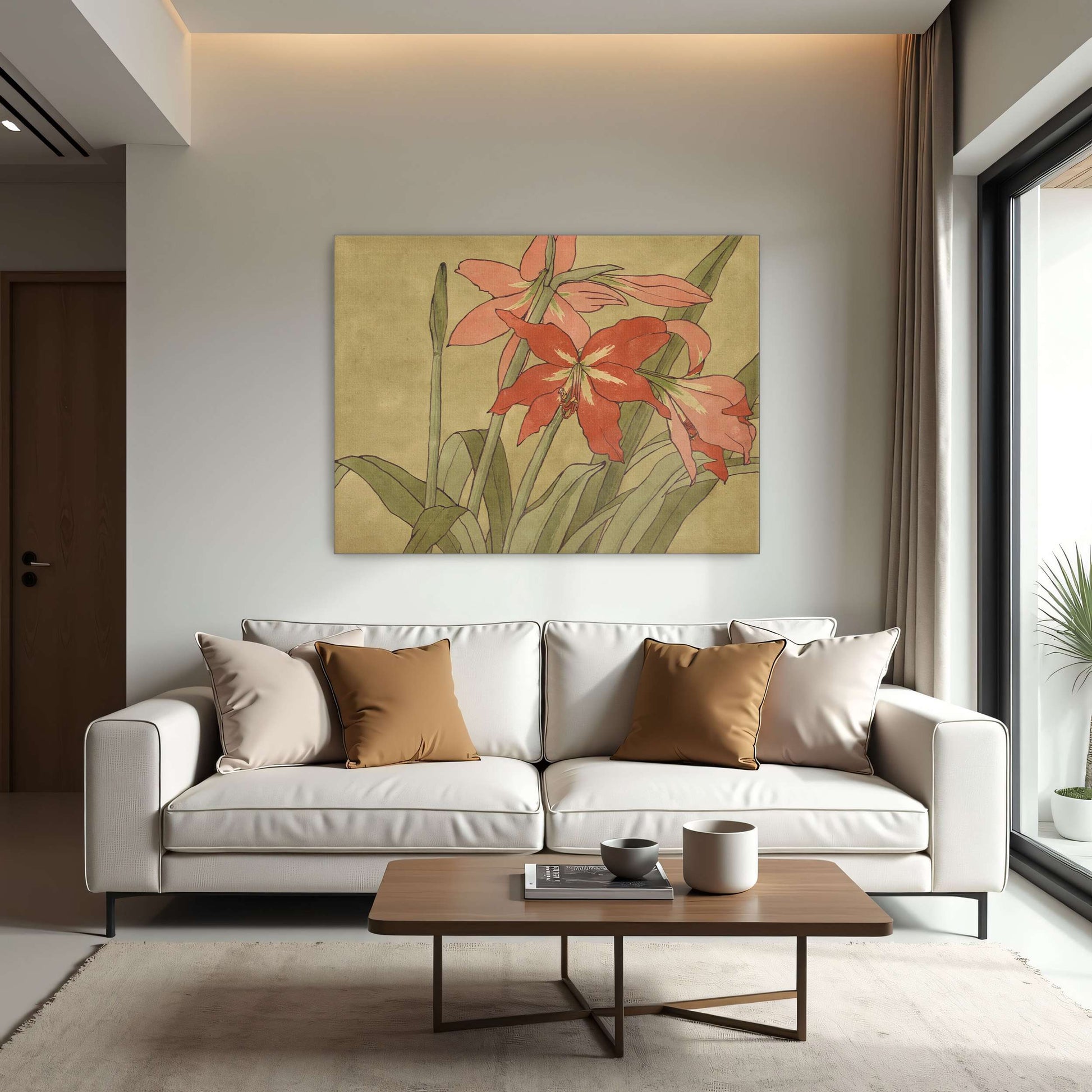 Amaryllis flowers, botanical art by Hannah Borger Overbeck