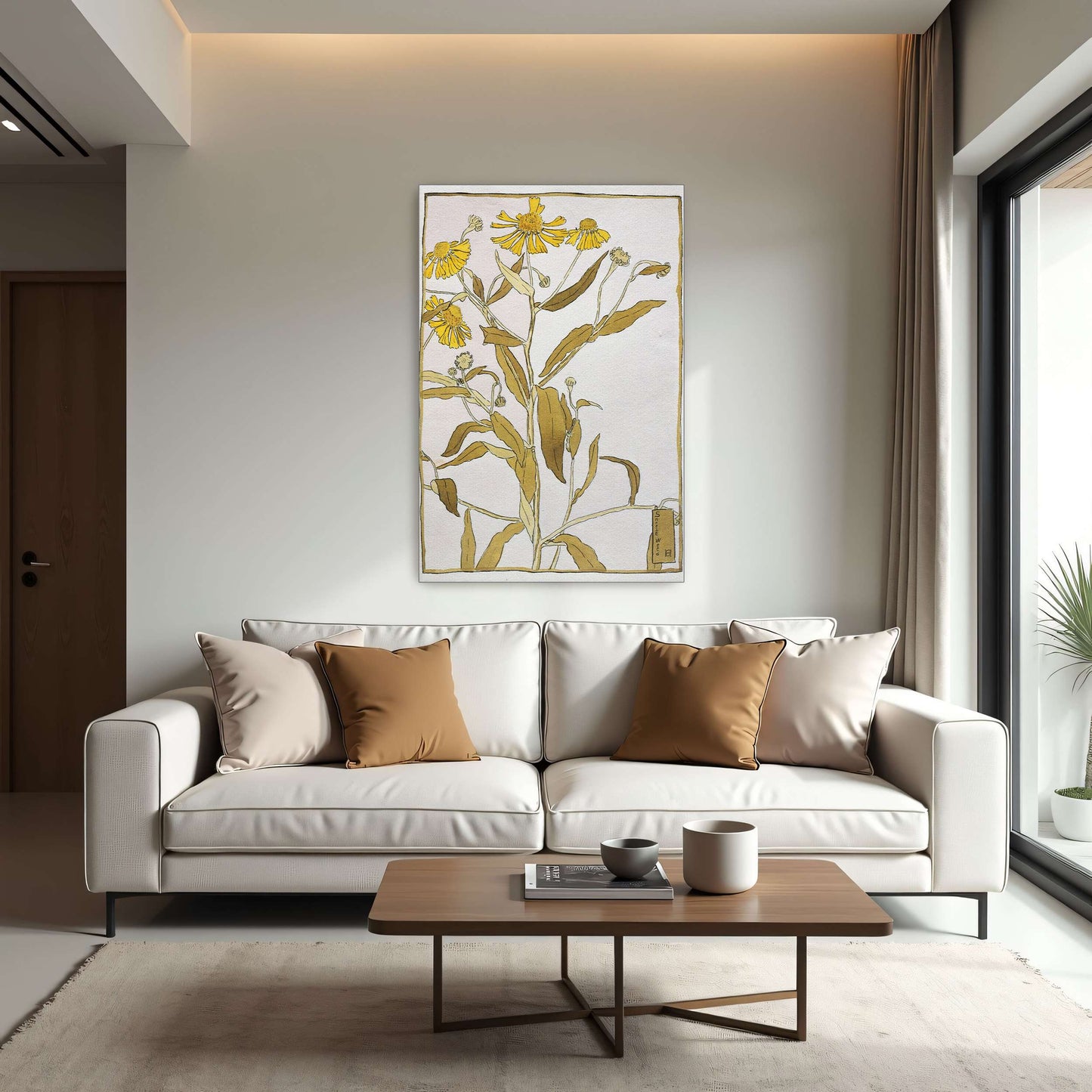 Yellow flowers botanical drawing by Hannah Borger Overbeck