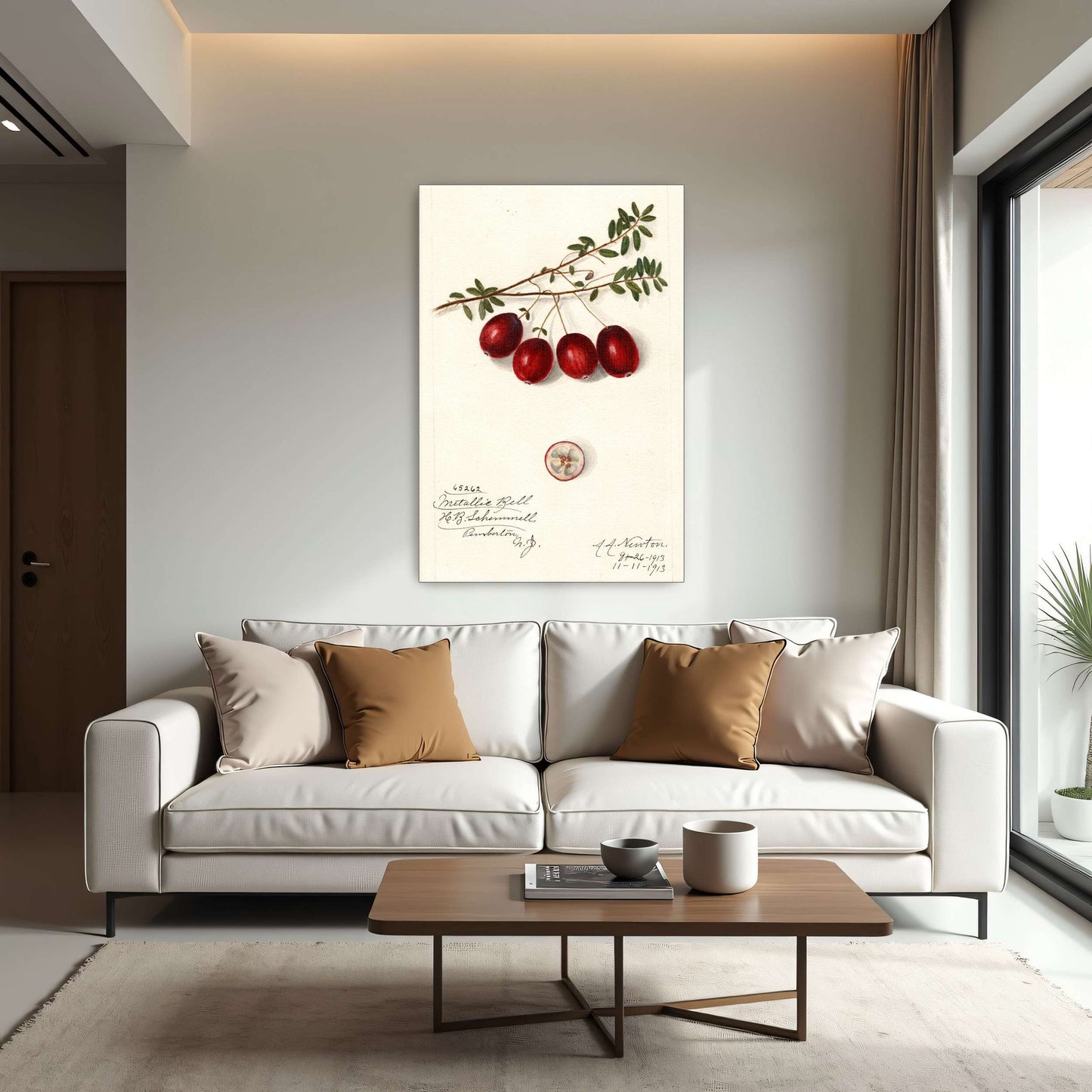 Cranberries on branch by Amanda Almira Newton