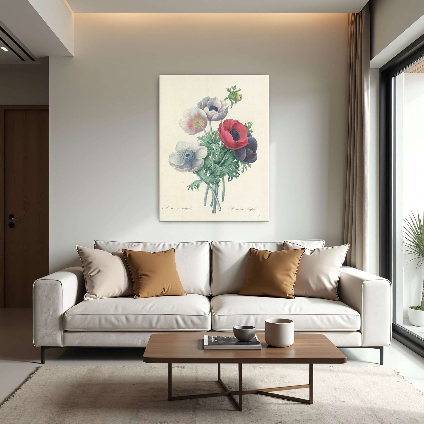 Anemone flowers botanical art by Pierre Joseph Redouté