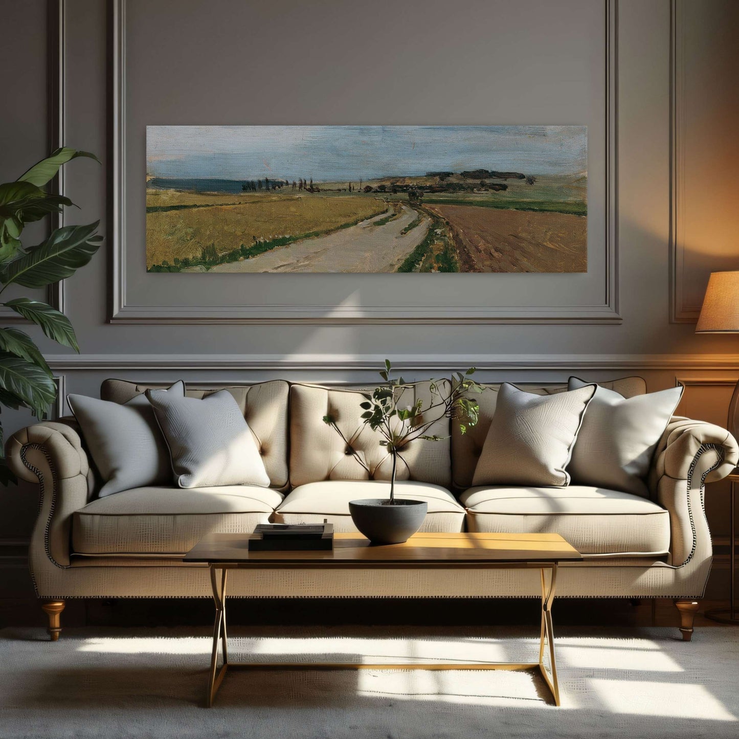 Country road, fields, and sky by Carl Moll