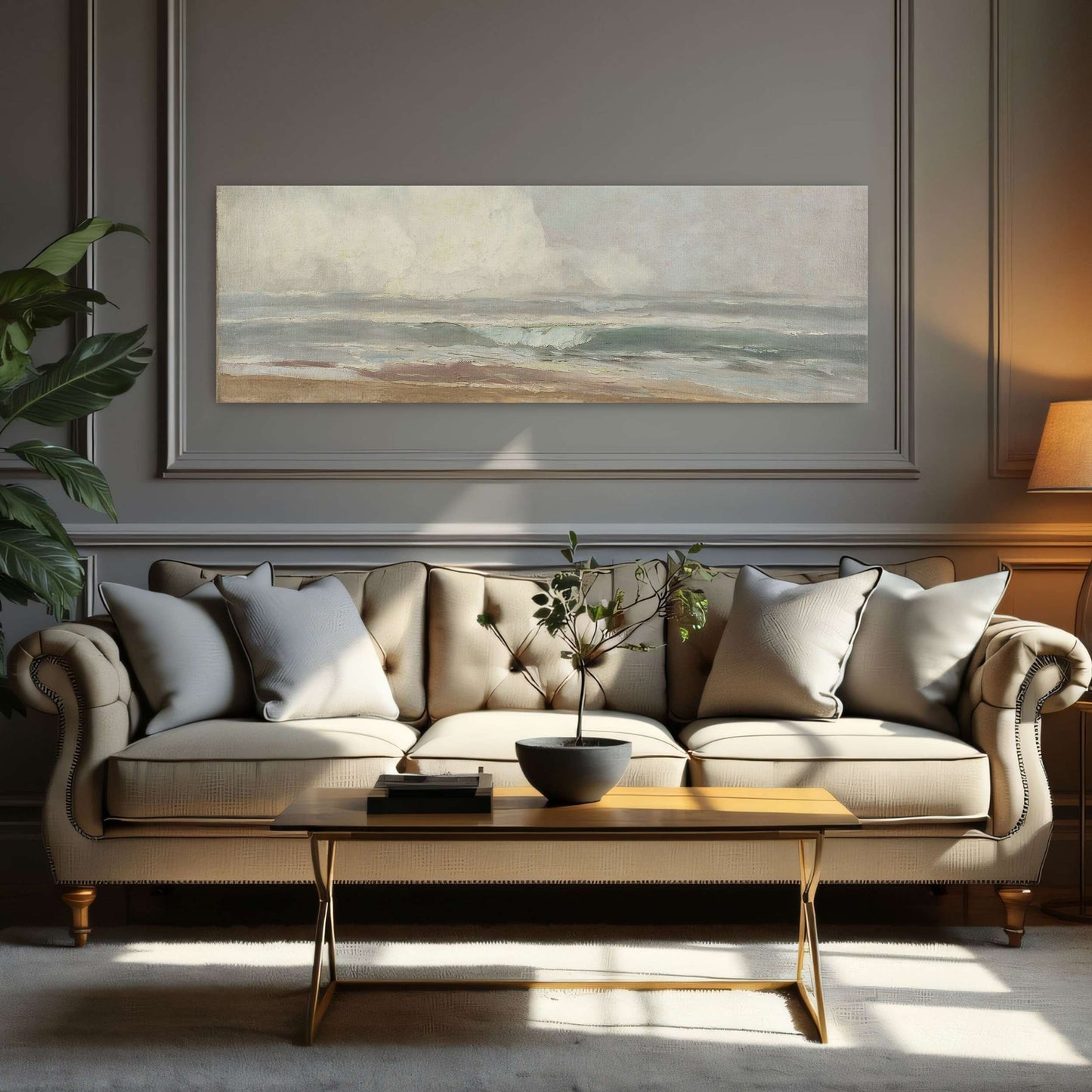Seascape with a sandy beach by Karl Hagemeister