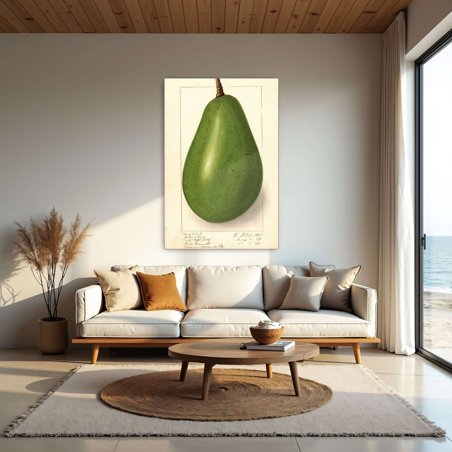 Botanical illustration of avocado by Ellen Isham Schutt