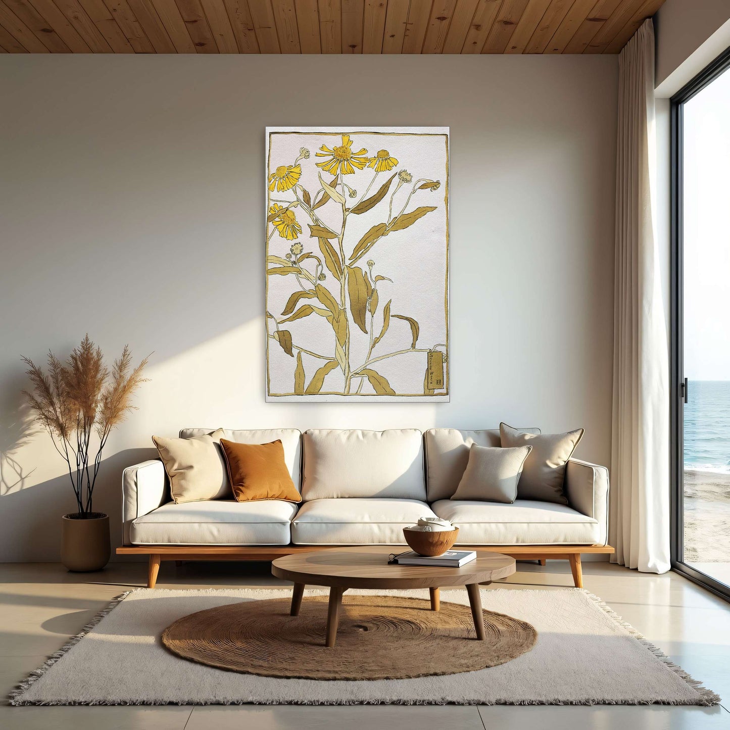 Yellow flowers botanical drawing by Hannah Borger Overbeck