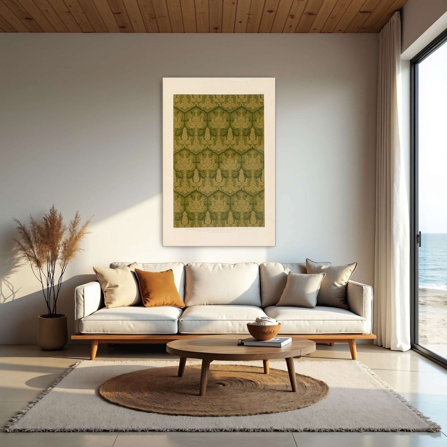 Green and gold floral pattern by Sydney Vacher