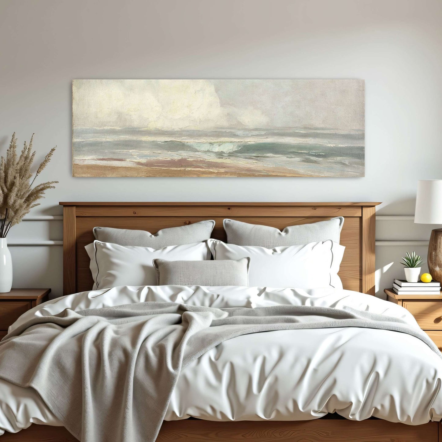 Seascape with a sandy beach by Karl Hagemeister