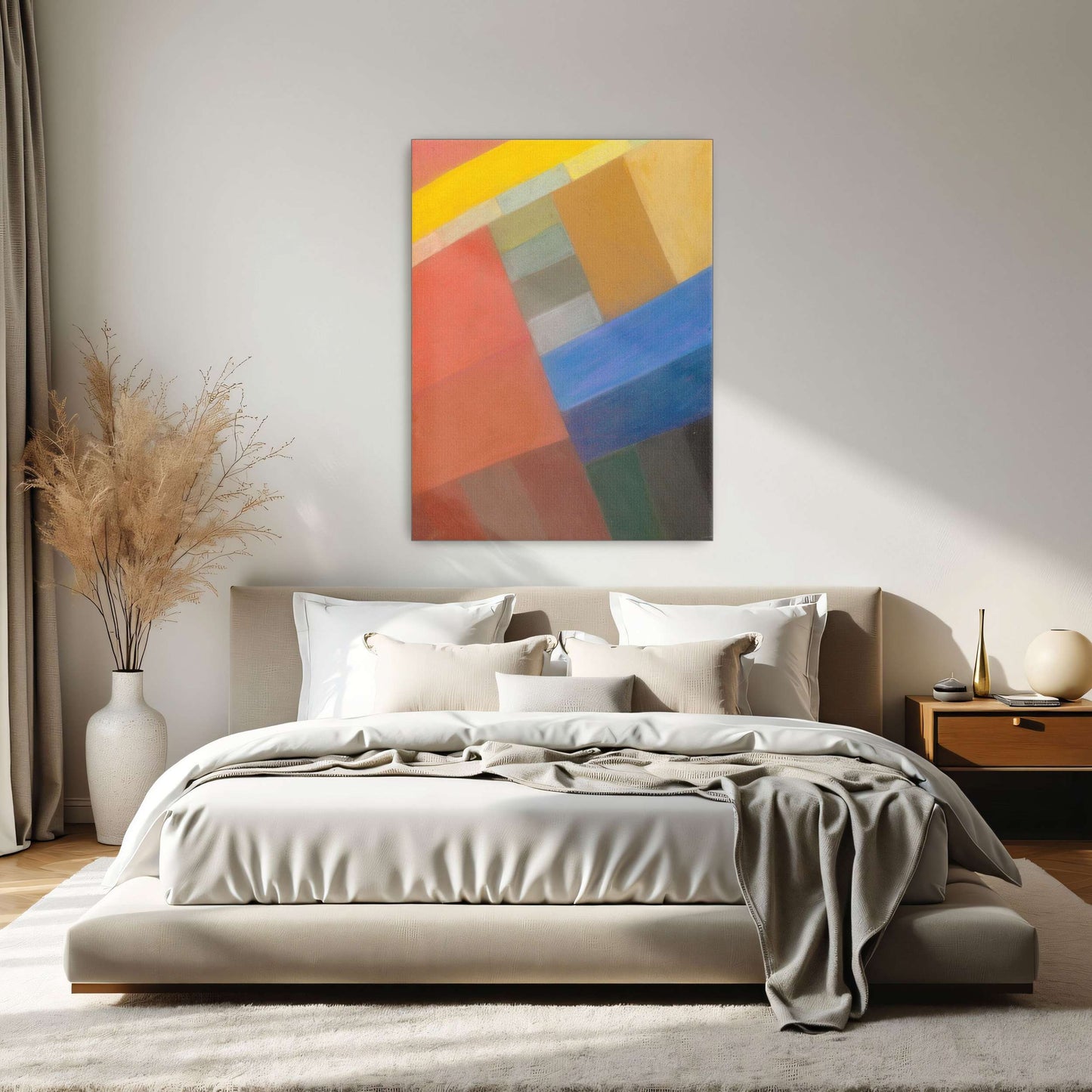 Abstract geometric art with colorful squares by Otto Freundlich