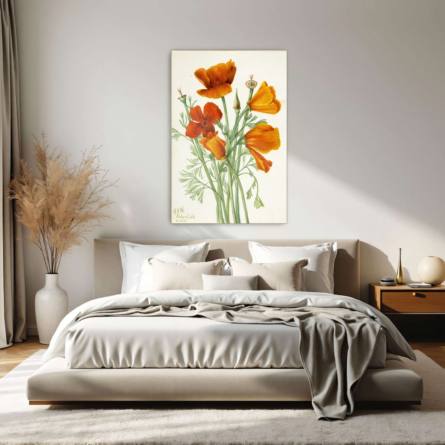 Orange California poppies bouquet by Mary Vaux Walcott