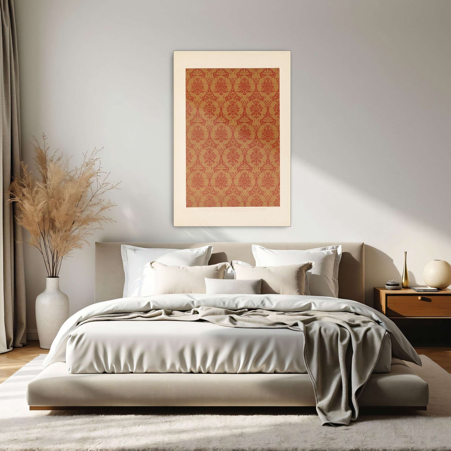 Red and Gold Floral Pattern by Sydney Vacher