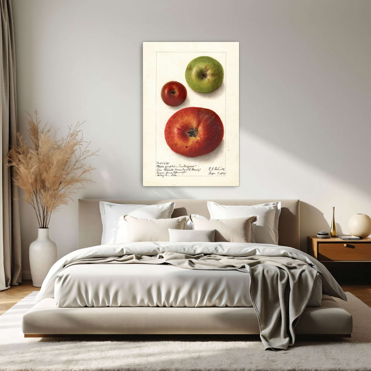 Three apples watercolor painting by Ellen Isham Schutt