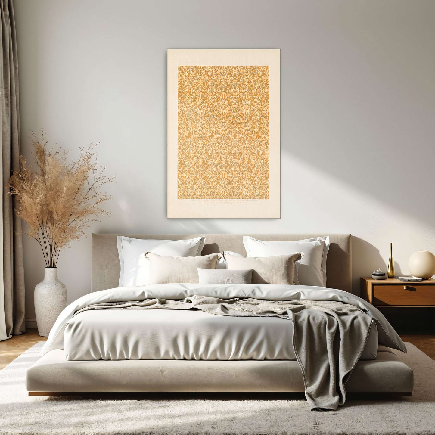 Italian Ornament Design, White On Orange By Sydney Vacher