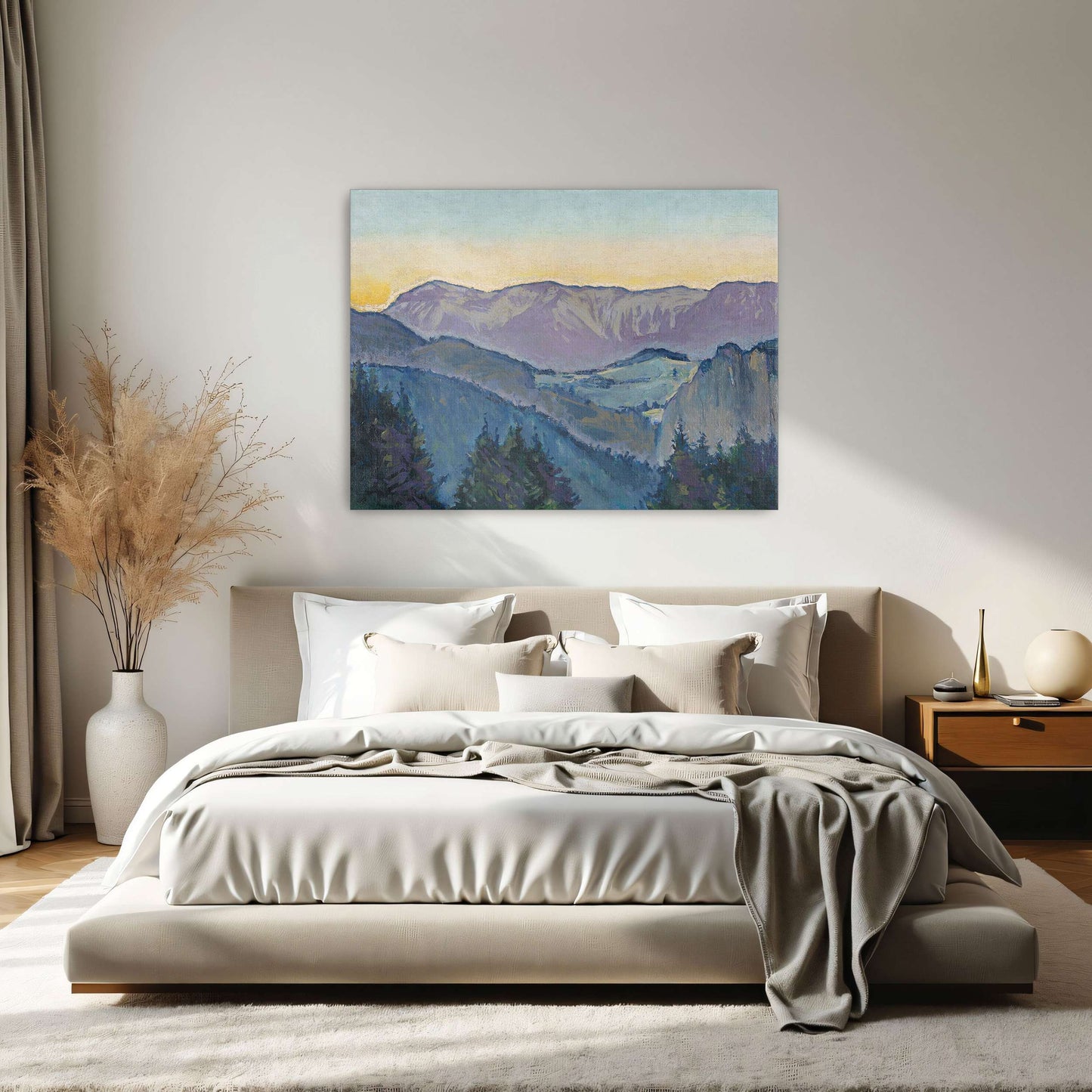 Mountain landscape at sunset by Koloman Moser