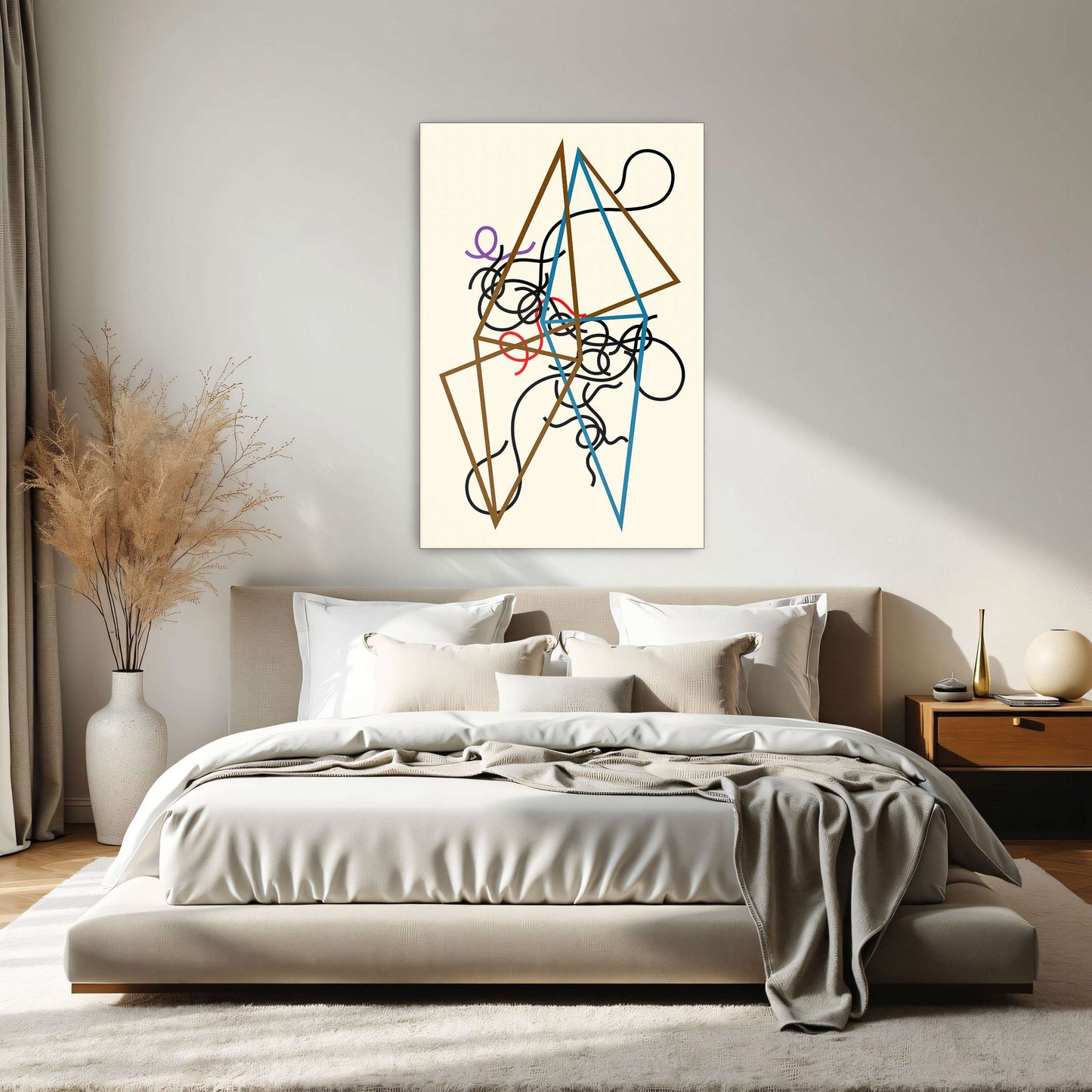 Abstract art with geometric shapes and lines by Myriam Thyes