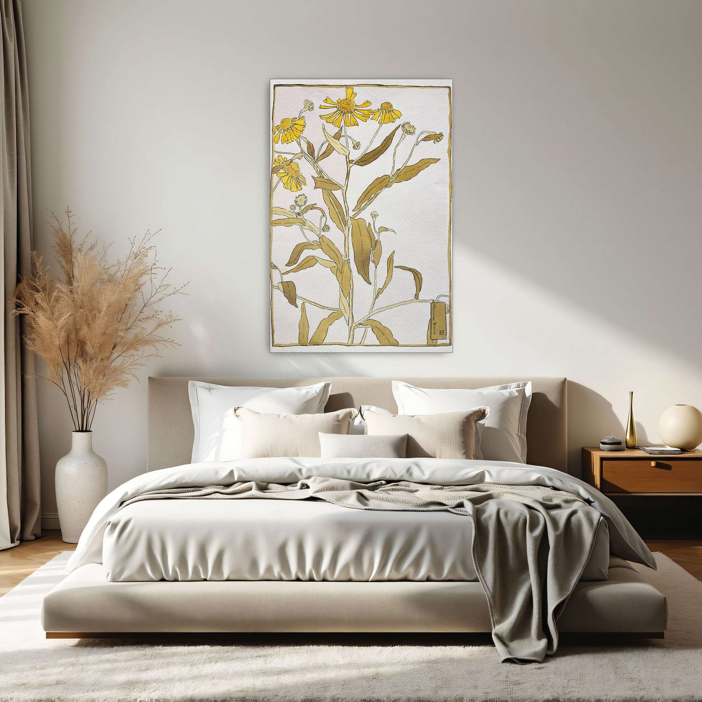 Yellow flowers botanical drawing by Hannah Borger Overbeck