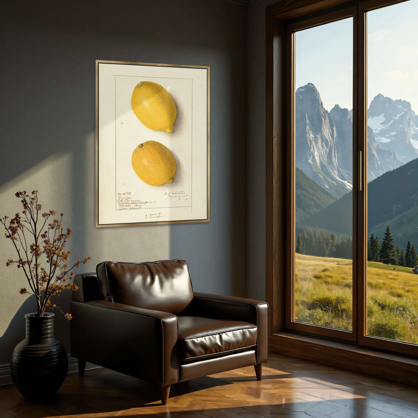 Two Lemons, Botanical Illustration by Ellen Isham Schutt