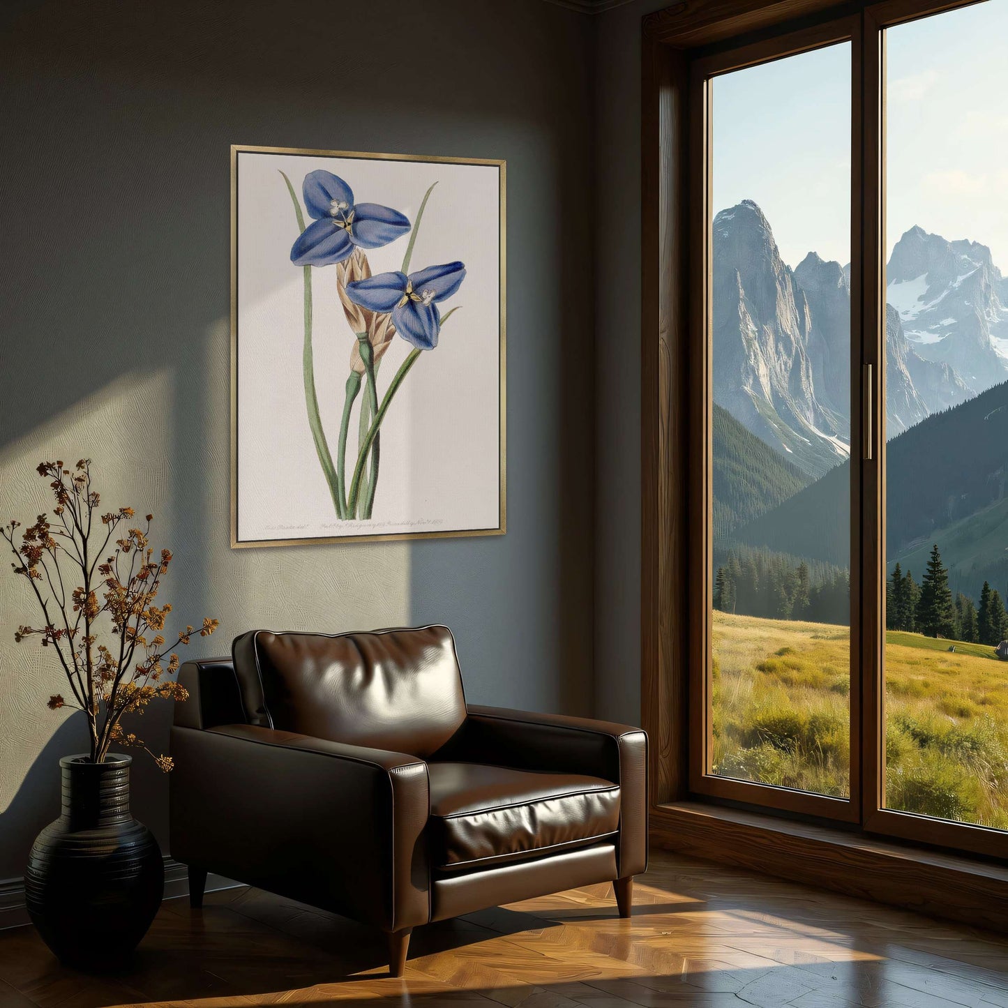 Blue flowers botanical illustration by Sydenham Edwards