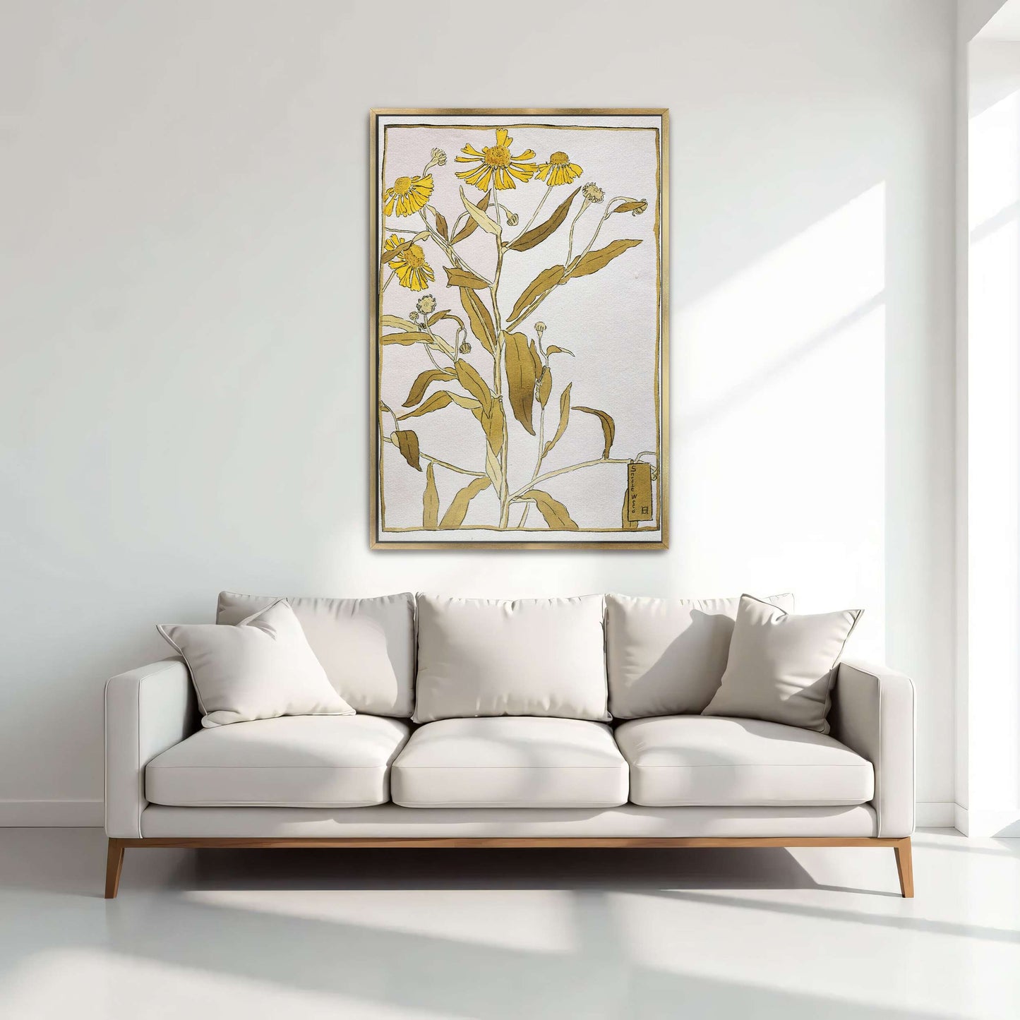 Yellow flowers botanical drawing by Hannah Borger Overbeck