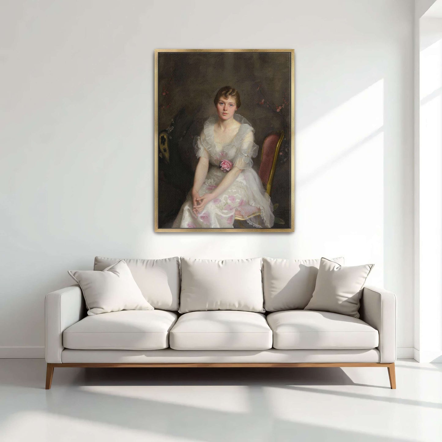 Portrait of a woman in a white dress by William McGregor Paxton