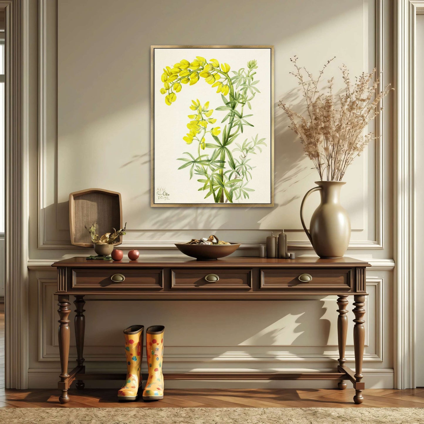 Yellow lupine watercolor painting by Mary Vaux Walcott