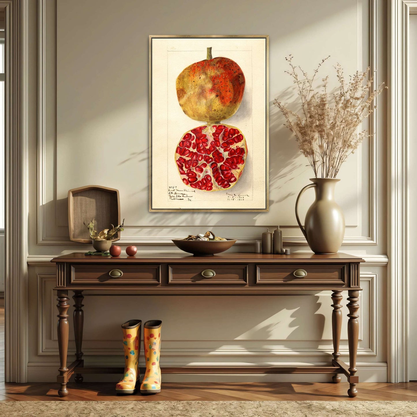 Pomegranate watercolor painting by Elsie E. Lower