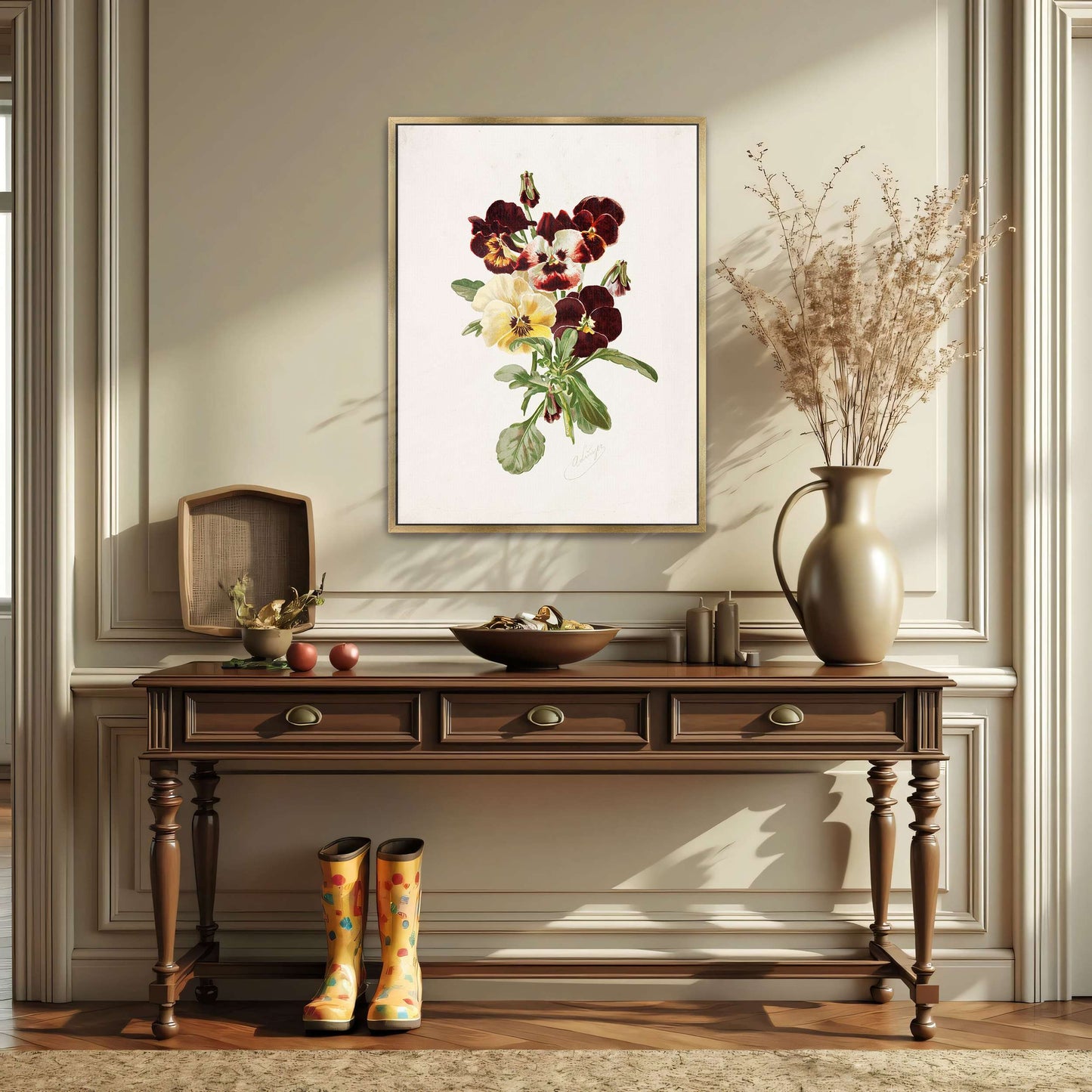 Dark and Light Pansies Bouquet by Alois Lunzer