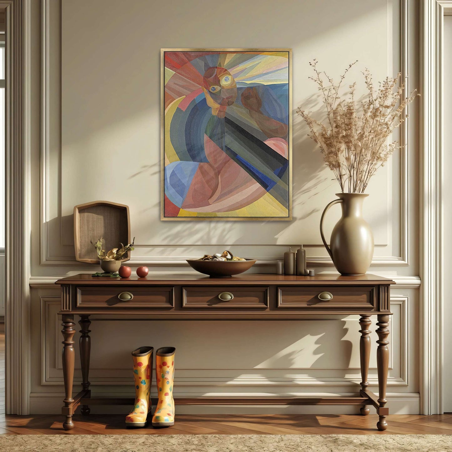 Abstract portrait with geometric shapes by Otto Freundlich